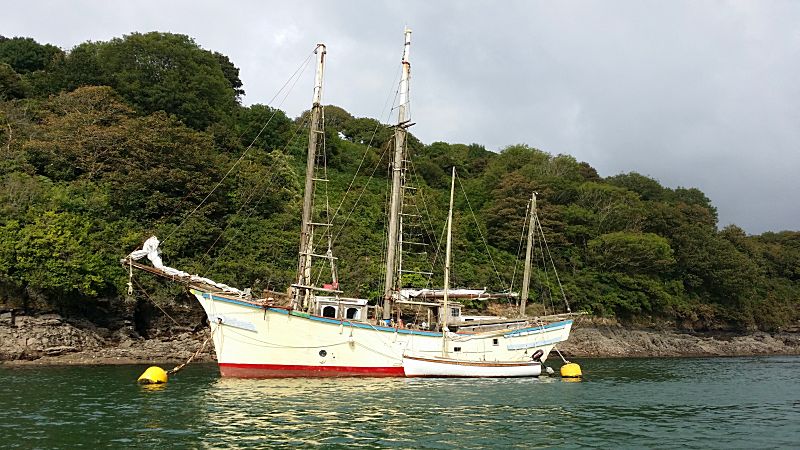 Fowey Shipping Old Schooner