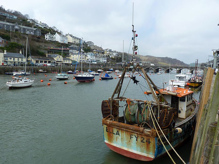 Looe Harbour Fish Quay and Boats